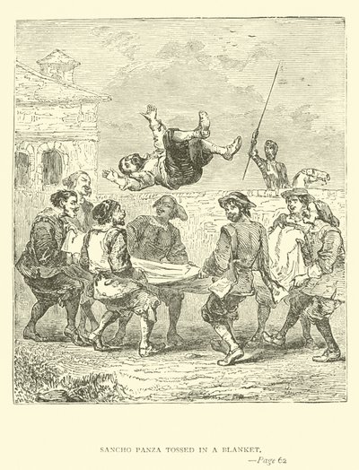 Sancho Panza Tossed in a Blanket by John Gilbert